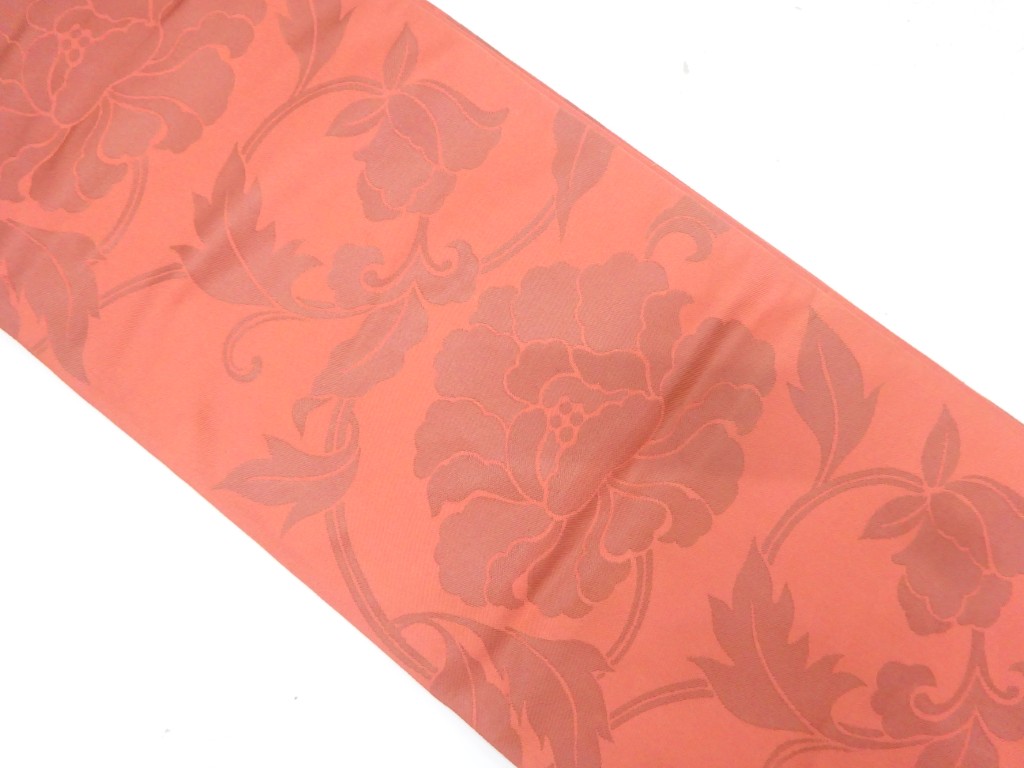 JAPANESE FUKURO OBI / WOVEN FLOWER ARABESQUE